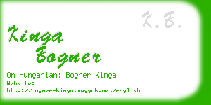 kinga bogner business card